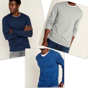 Old Navy‎ Sweaters Lot 3 Mens XXL Blue Gray Navy V Crew Neck Shirts NEW NWT
